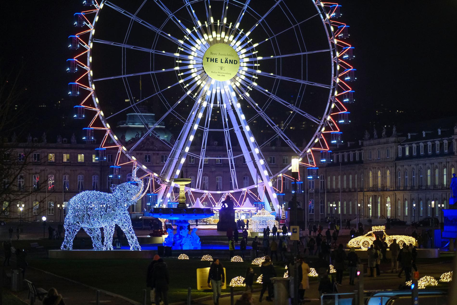 Stuttgarter Glanzlichter erleuchten die Innenstadt